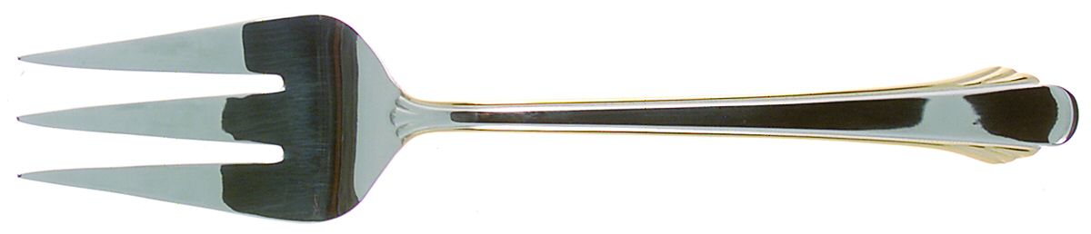 Grande Calais Gold (Stainless) Medium Solid Cold Meat Serving Fork by Gorham Silver-1