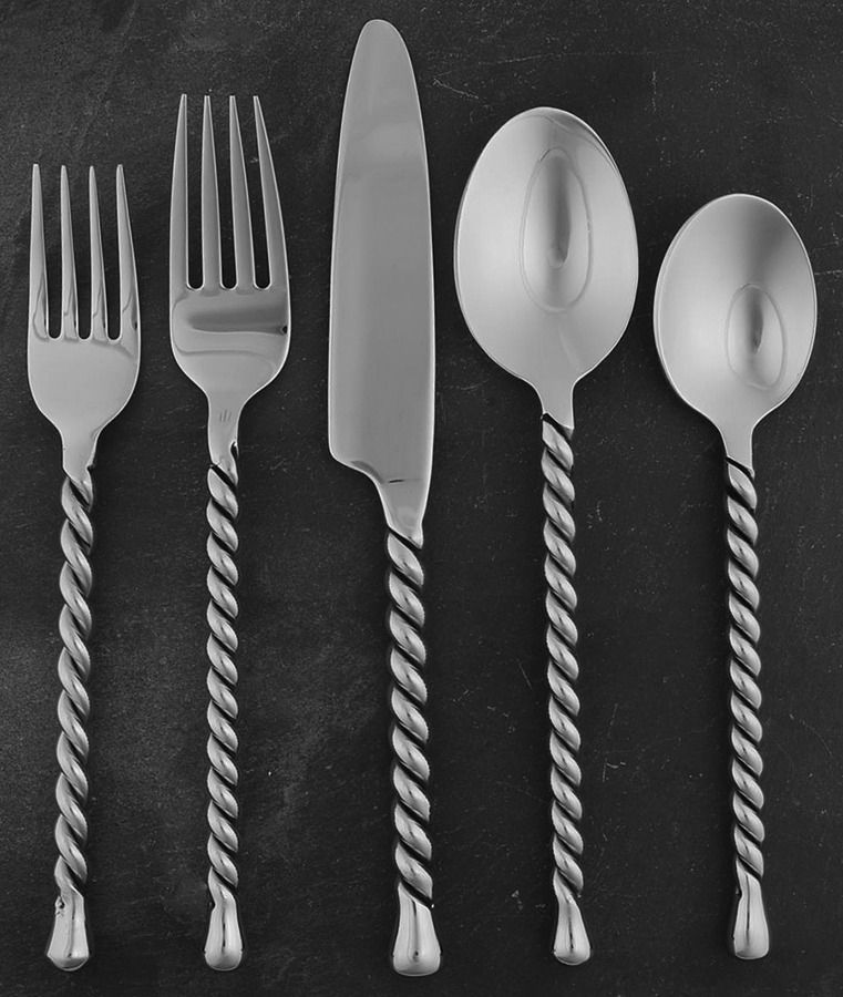 Silver Tear (Stainless) 5 Piece Place Setting by Gourmet Settings-1