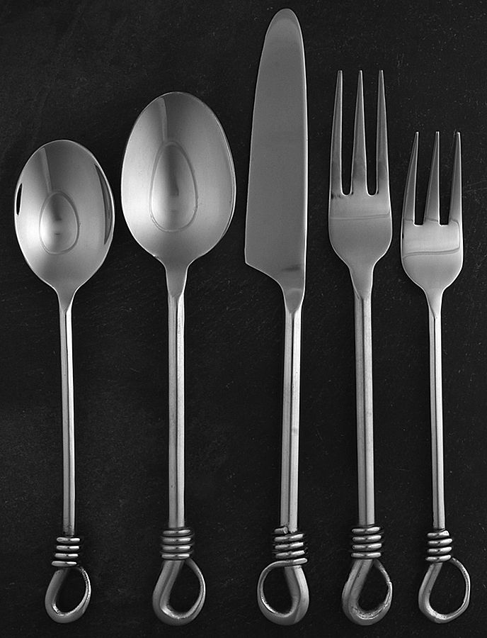 Twist (Stainless) 5 Piece Place Setting by Gourmet Settings-1