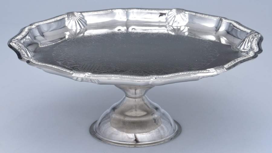 Silverplate Hollowware 10" Diameter Pedestal Cake Stand by Godinger-1