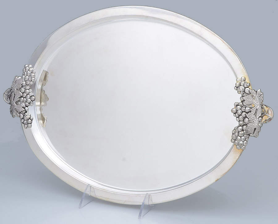 Silverplate Hollowware 17" Oval Serving Platter by Godinger-1