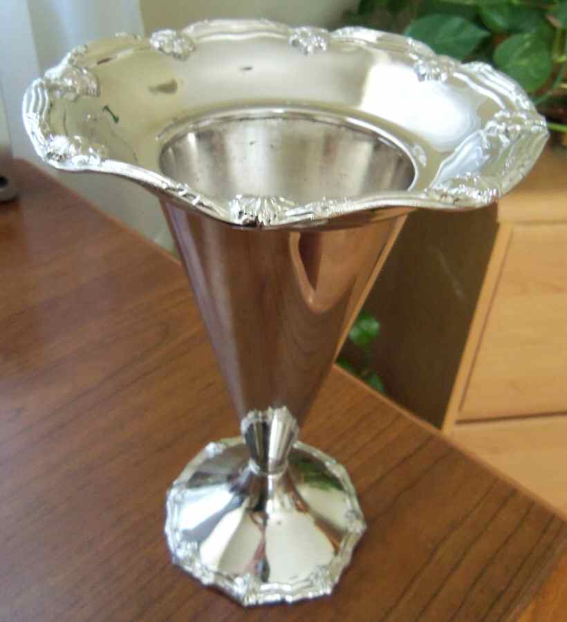 Silverplate Hollowware 8" Ruffled Vase by Godinger-1