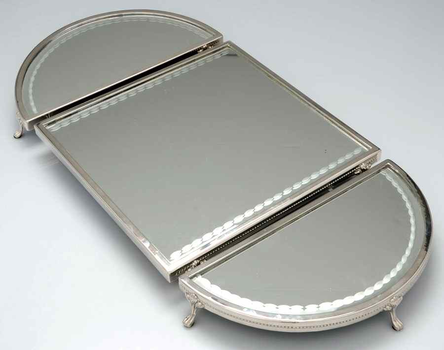 Silverplate Hollowware 3-Part Footed Oval Plateau by Godinger-1