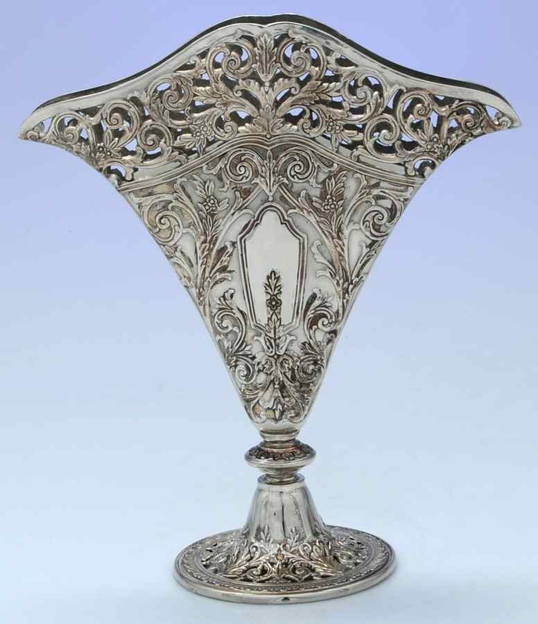 Silverplate Hollowware 9" Fan Vase by Godinger-1