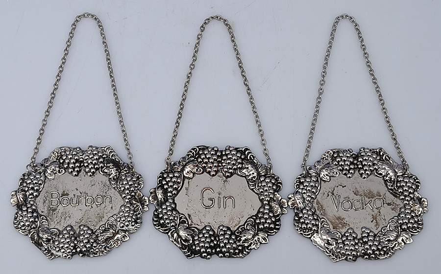 Silverplate Hollowware (Set of 3) Decanter Label by Godinger-1