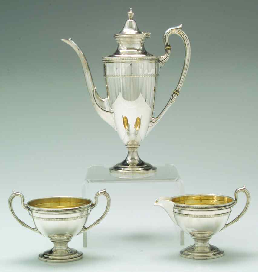 A11961 (Sterling, Hollowware) 3 Piece Mini Tea Set by Gorham Silver-1