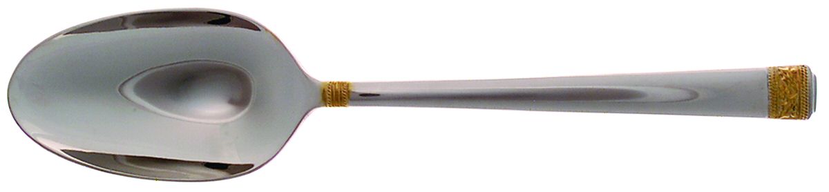 Festive Holly (Stainless, Gold Accent) Tablespoon (Serving Spoon) by Gorham Silver-1