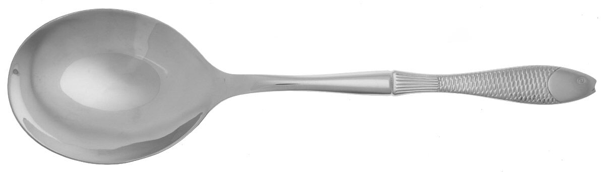 Fish Out of Water (Stainless) Casserole Spoon with Smooth Stainless Bowl HC by Gorham Silver-1