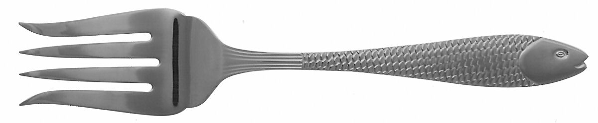 Fish Out of Water (Stainless) Medium Solid Cold Meat Serving Fork by Gorham Silver-1
