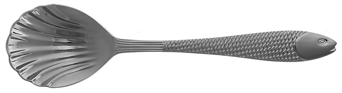 Fish Out of Water (Stainless) Sugar Shell Spoon by Gorham Silver-1