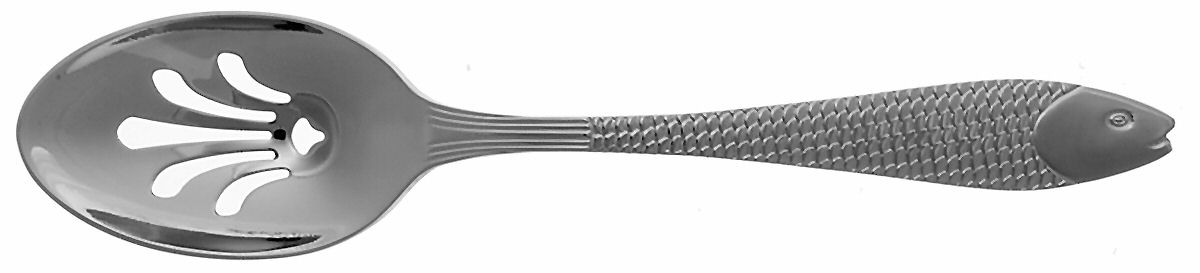 Fish Out of Water (Stainless) Pierced Tablespoon (Serving Spoon) by Gorham Silver-1