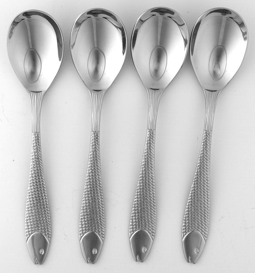 Fish Out of Water (Stainless) Teaspoon - Set of 4 by Gorham Silver-1