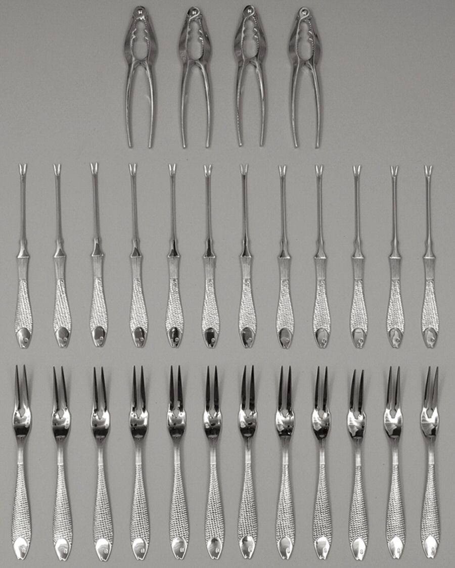 Fish Out of Water (Stainless) 28 Piece Seafood Set (12 SEAFP & 12 CFM1 & 4 LOC) by Gorham Silver-1