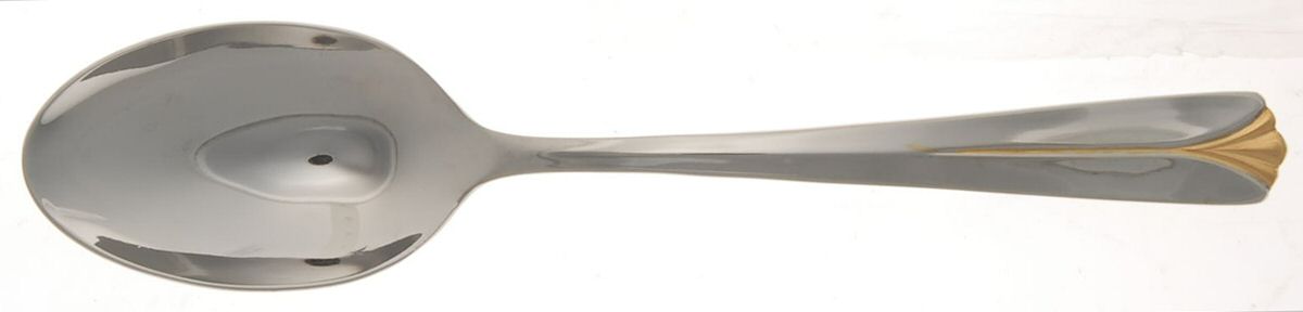 Andante Gold (Stainless, Gold Accent) Tablespoon (Serving Spoon) by Gorham Silver-1