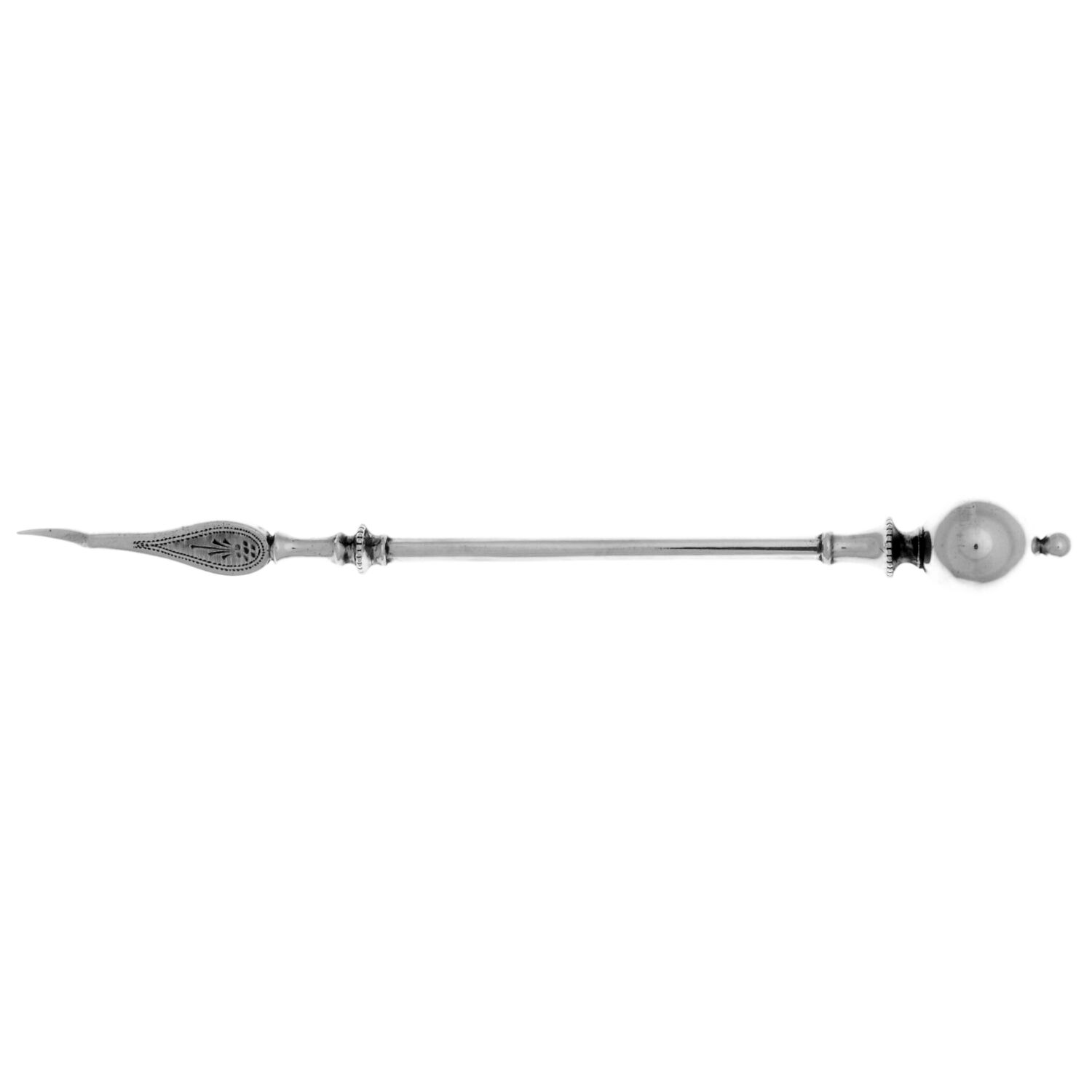 Ball (Sterling, 1868) Solid Bright Cut Nut Pick by George B Sharp-1