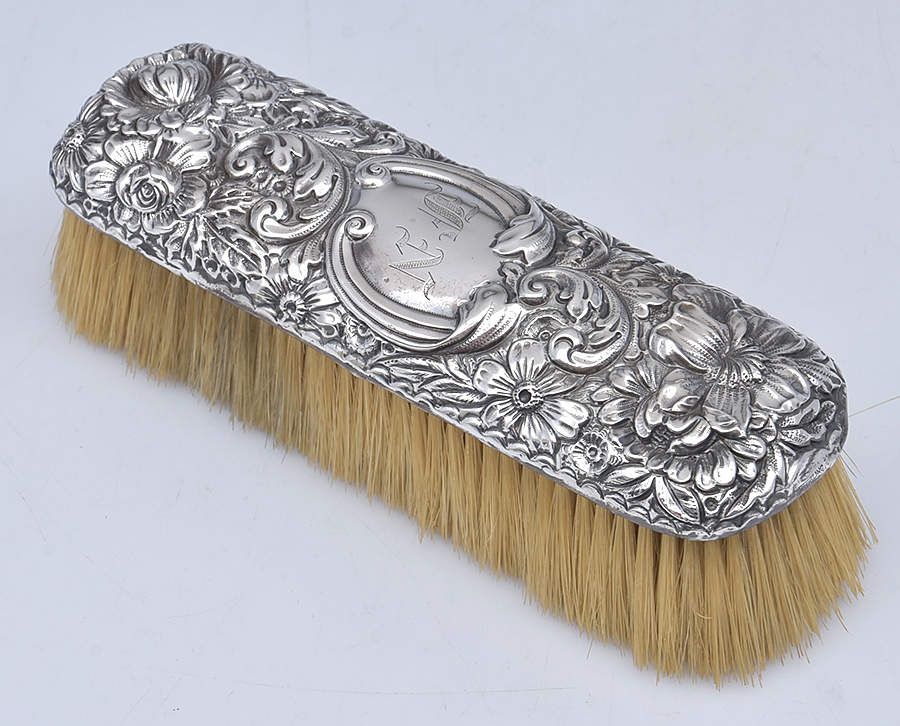 Repousse Chased (Sterilng, Hollowware) Clothes Brush by Gorham Silver-1