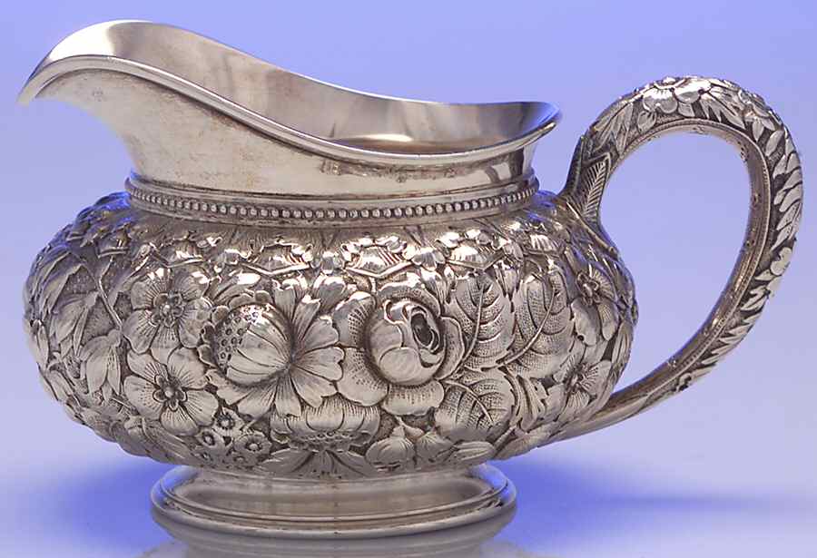 Repousse Chased (Sterilng, Hollowware) Creamer by Gorham Silver-1