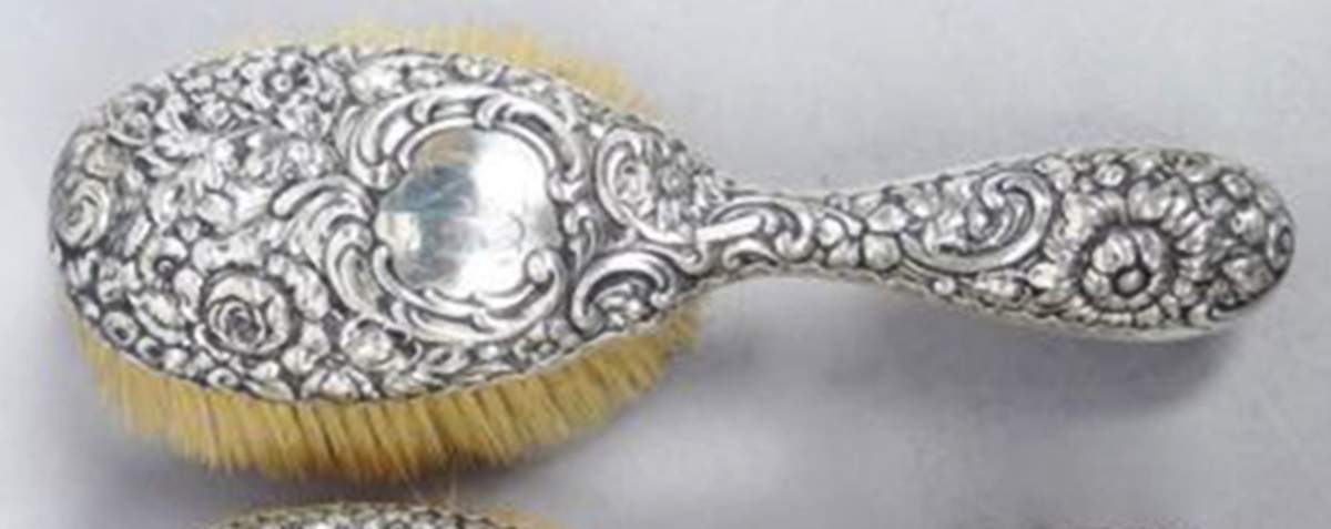 Repousse Chased (Sterilng, Hollowware) Hair Brush by Gorham Silver-1