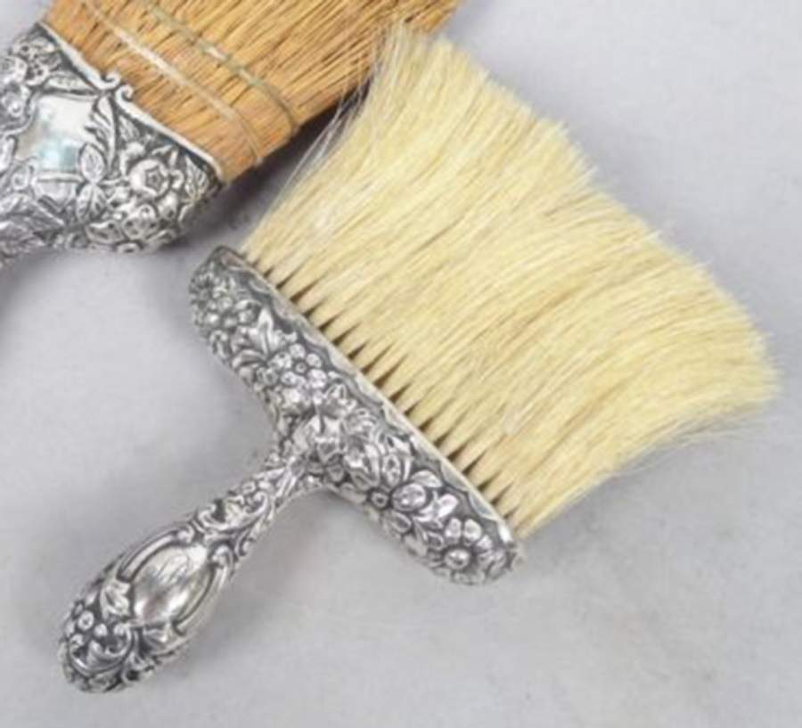 Repousse Chased (Sterilng, Hollowware) Bonnet Brush by Gorham Silver-1