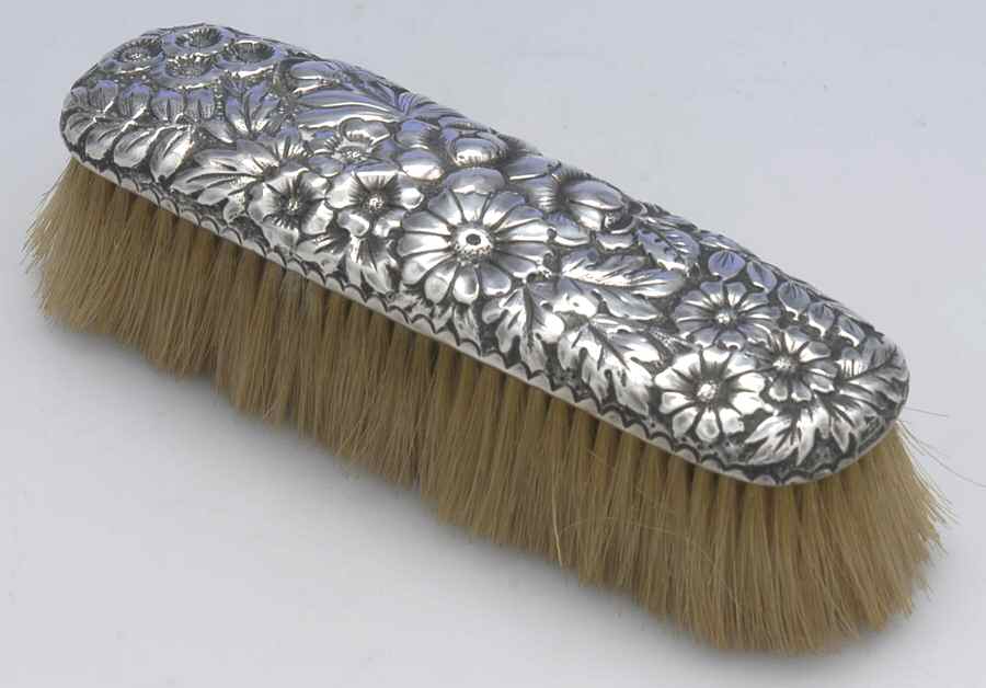 Repousse Chased (Sterilng, Hollowware) Clothes Brush by Gorham Silver-1