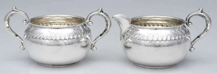 913 (Sterling, Hollowware) Mini Sterling Creamer and Open Sugar by Gorham Silver-1