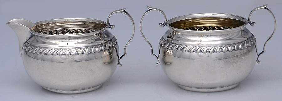 913 (Sterling, Hollowware) Mini Sterling Creamer and Open Sugar by Gorham Silver-1