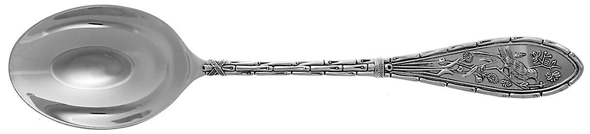 Japanese Bird (Silverplate) Solid Salad Serving Spoon by Godinger-1