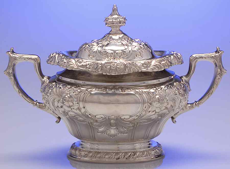 A6981 (Sterling, Hollowware) Sugar Bowl & Lid by Gorham Silver-1