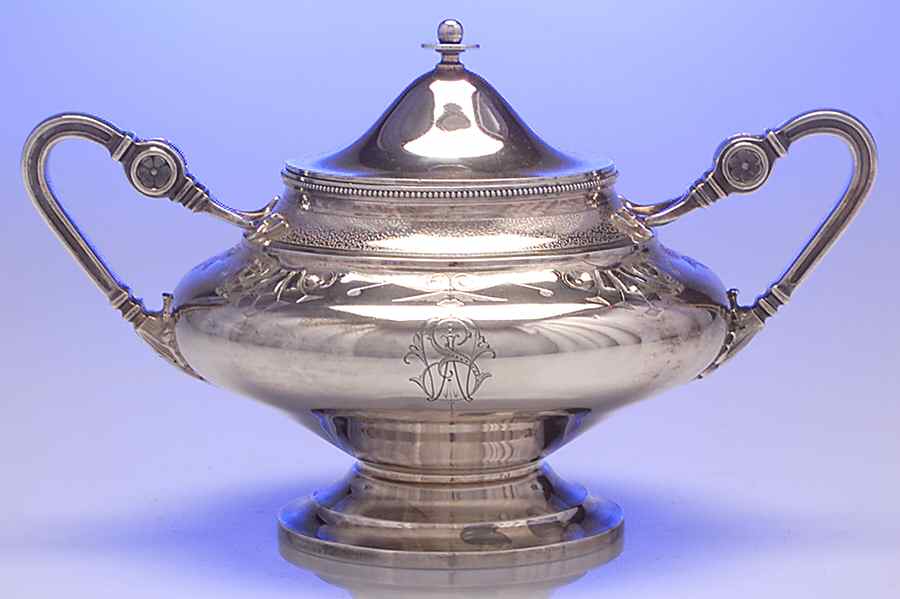 630 (Sterling, Hollowware) Sugar Bowl & Lid by Gorham Silver-1