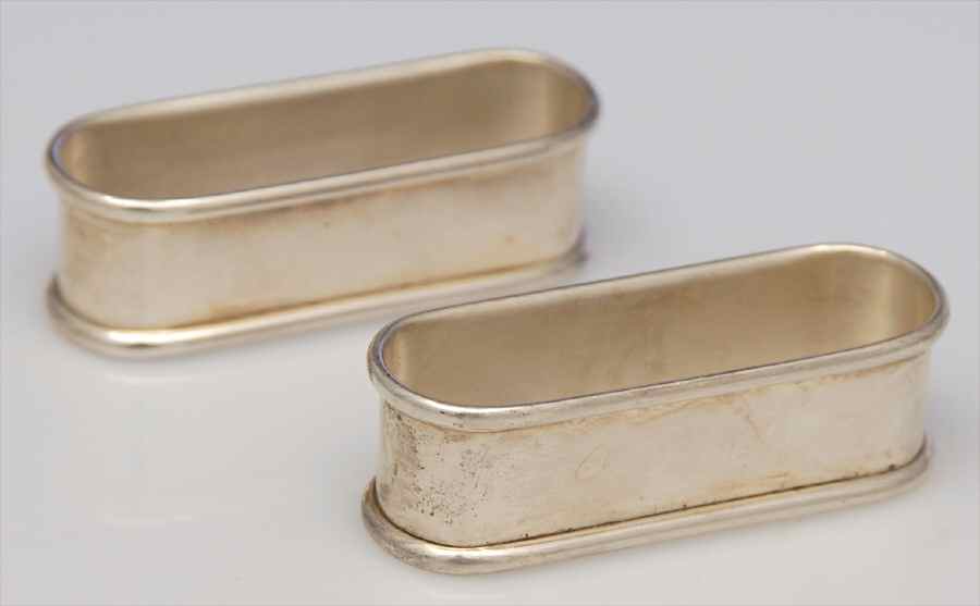 630 (Sterling, Hollowware, Plain) Napkin Ring - Set of 2 by Gorham Silver-1