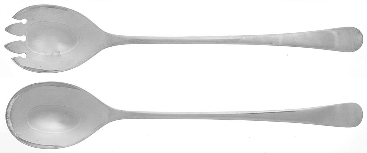 GEY4 (Silverplate) (2 Pc) Solid Salad Set by Gentry Silver-1