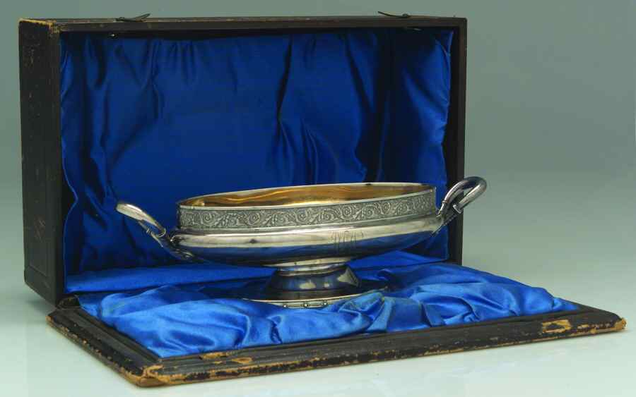 47 (Sterling, Hollowware) Olive Dish with Matching Case by Gorham Silver-1