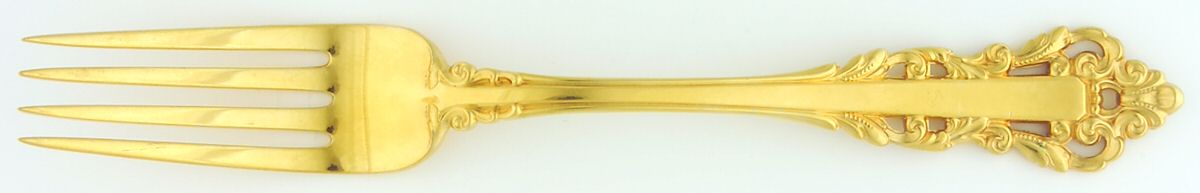 Gold Medici (Sterling, Gold Vermeil) Fork by Gorham Silver-1