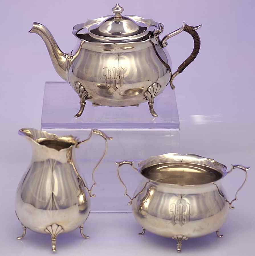 3275 (Sterling, Hollowware) 3 Piece Mini Tea Set by Gorham Silver-1