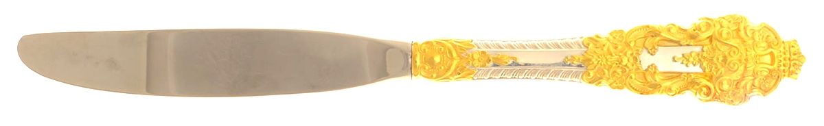 Golden Crown Baroque (Sterling, Partial Gold Accent Hollow Modern Knife by Gorham Silver-1