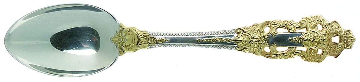 Golden Crown Baroque (Sterling, Partial Gold Accent Dessert/Oval Soup Spoon by Gorham Silver-1