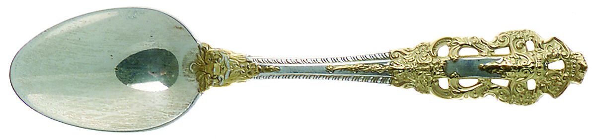 Golden Crown Baroque (Sterling, Partial Gold Accent Demitasse Spoon by Gorham Silver-1