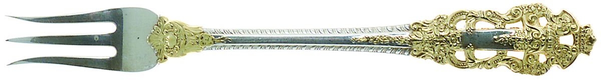 Golden Crown Baroque (Sterling, Partial Gold Accent Cocktail/Seafood Fork by Gorham Silver-1