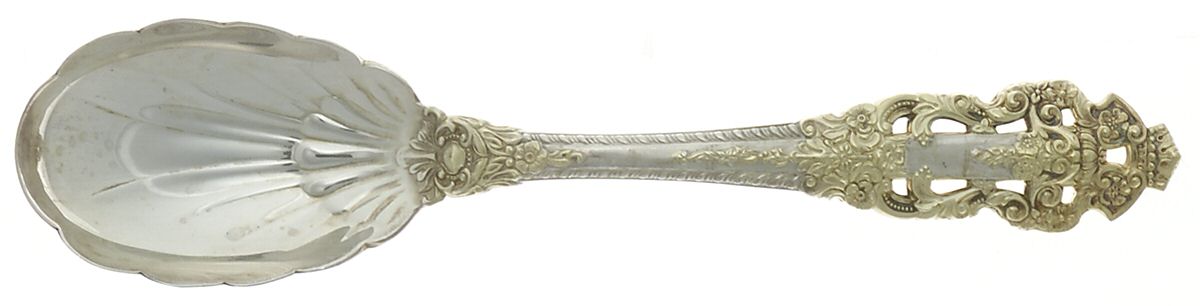 Golden Crown Baroque (Sterling, Partial Gold Accent Sugar Shell Spoon by Gorham Silver-1