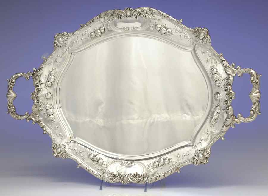 A1624 (Sterling, Hollowware) 17" Waiter Tray by Gorham Silver-1