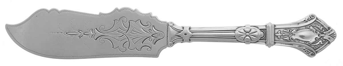 GSH7 (Sterling) Flat Handle Bright Cut Master Butter by George B Sharp-1