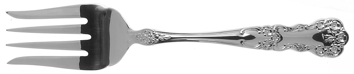 Blossom (Stainless) Medium Solid Cold Meat Serving Fork by Gorham Silver-1