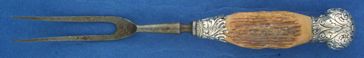 115 (Sterling) Large Stainless-Prong Roast Carving Fork by Gorham Silver-1