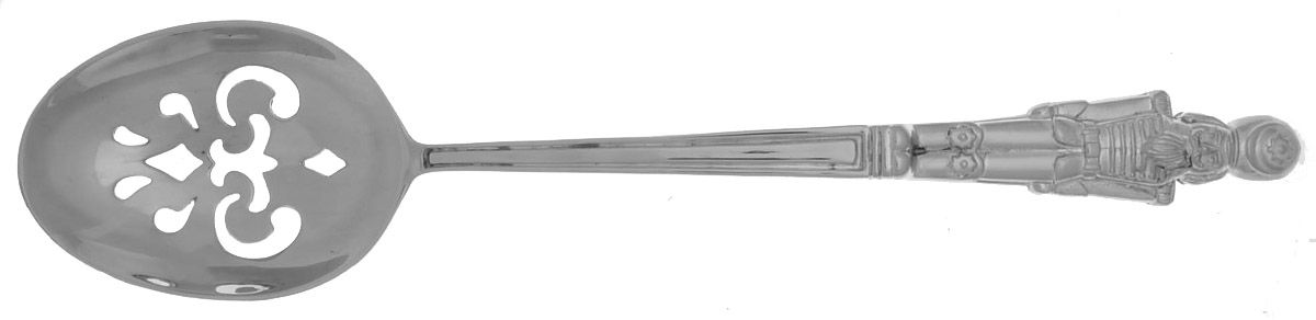 Silverplate Flatware Pierced Solid Serving Spoon by Godinger-1