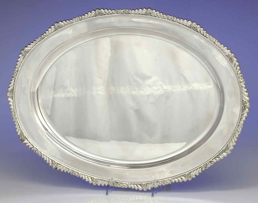 A497 (Sterling, Hollowware) 19" Oval Serving Platter by Gorham Silver-1