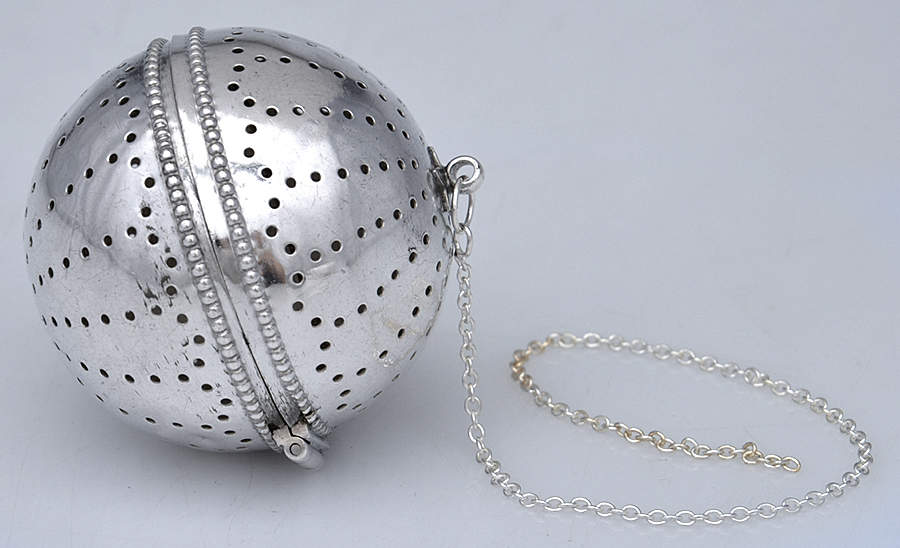 Tea Balls (Sterling, Hollowware) Tea Ball with Chain by Gorham Silver-1