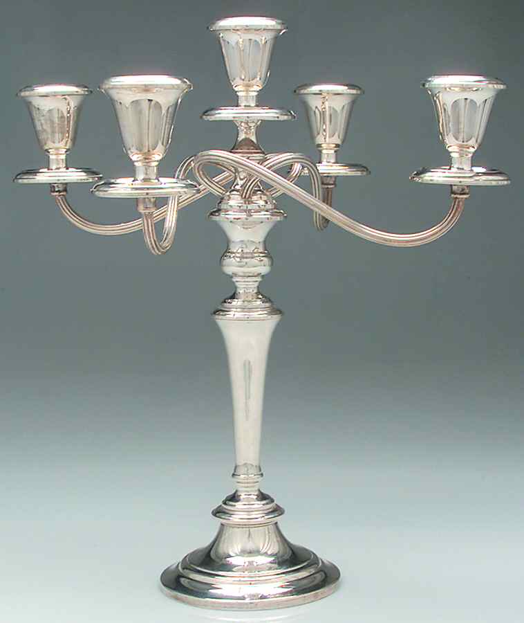 1770 (Sterling, Hollowware) Weighted 5 Light Candelabra by Gorham Silver-1