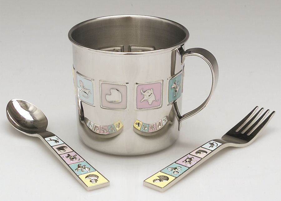 Peek a Boo (Hollowware) 3 Piece Baby Set by Gorham Silver-1
