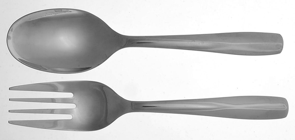 Cabaret (Stainless) (2 Pc) Solid Salad Set by Gourmet Settings-1