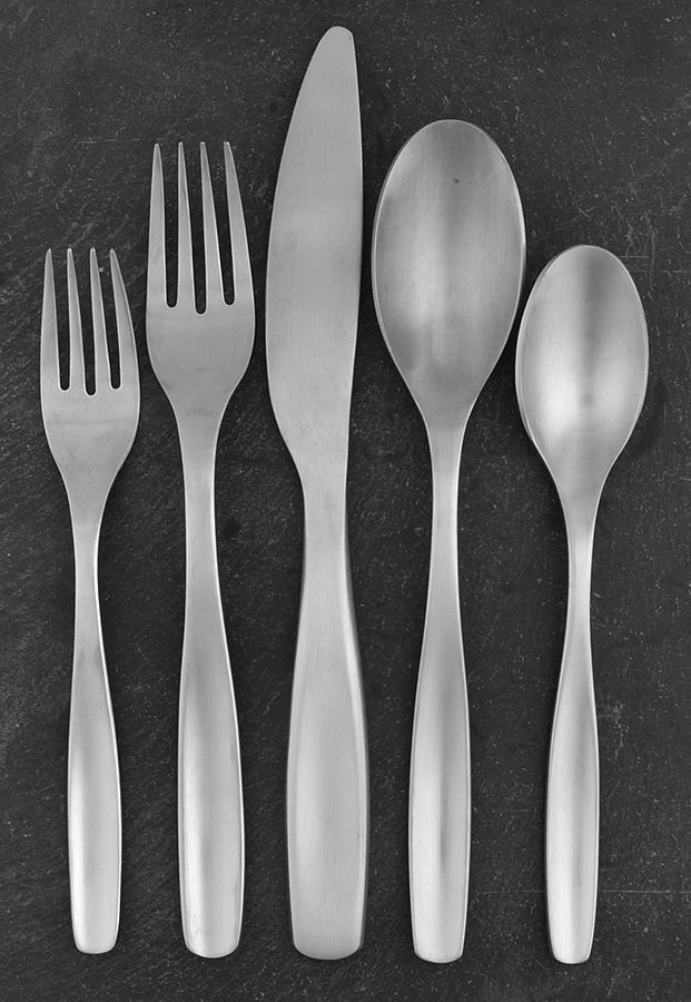 Vault (Stainless-Matte) 5 Piece Place Setting by Gourmet Settings-1